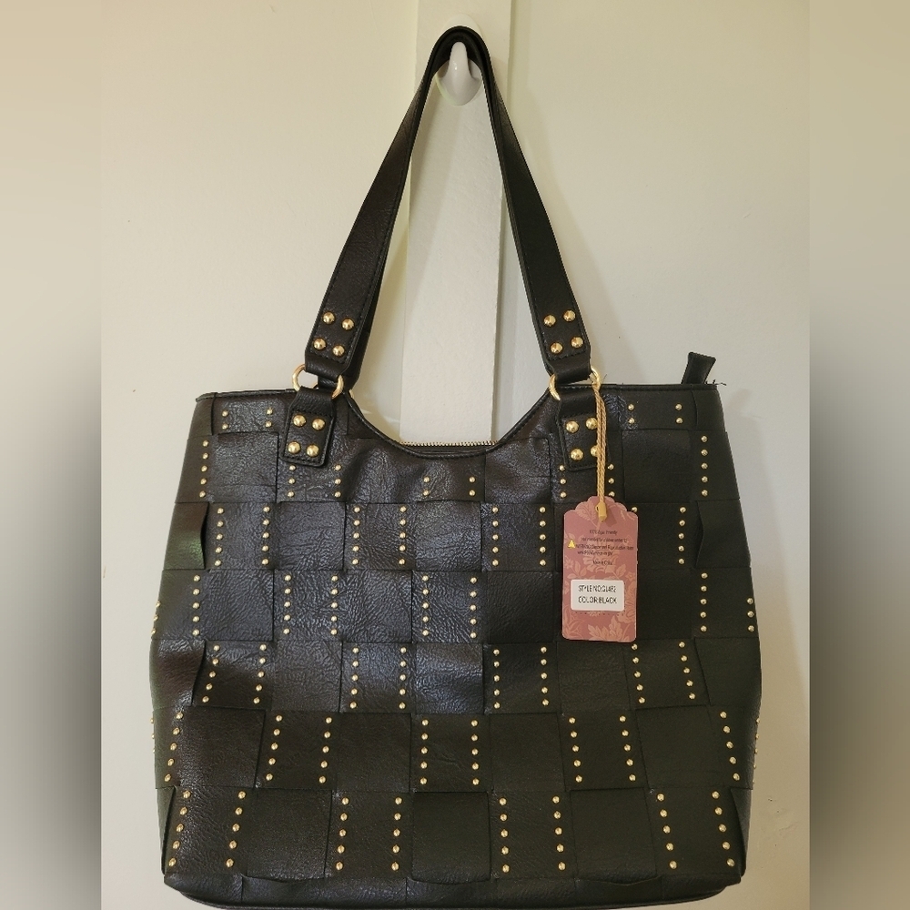 Sam&hadley Black Studded Tote Bag